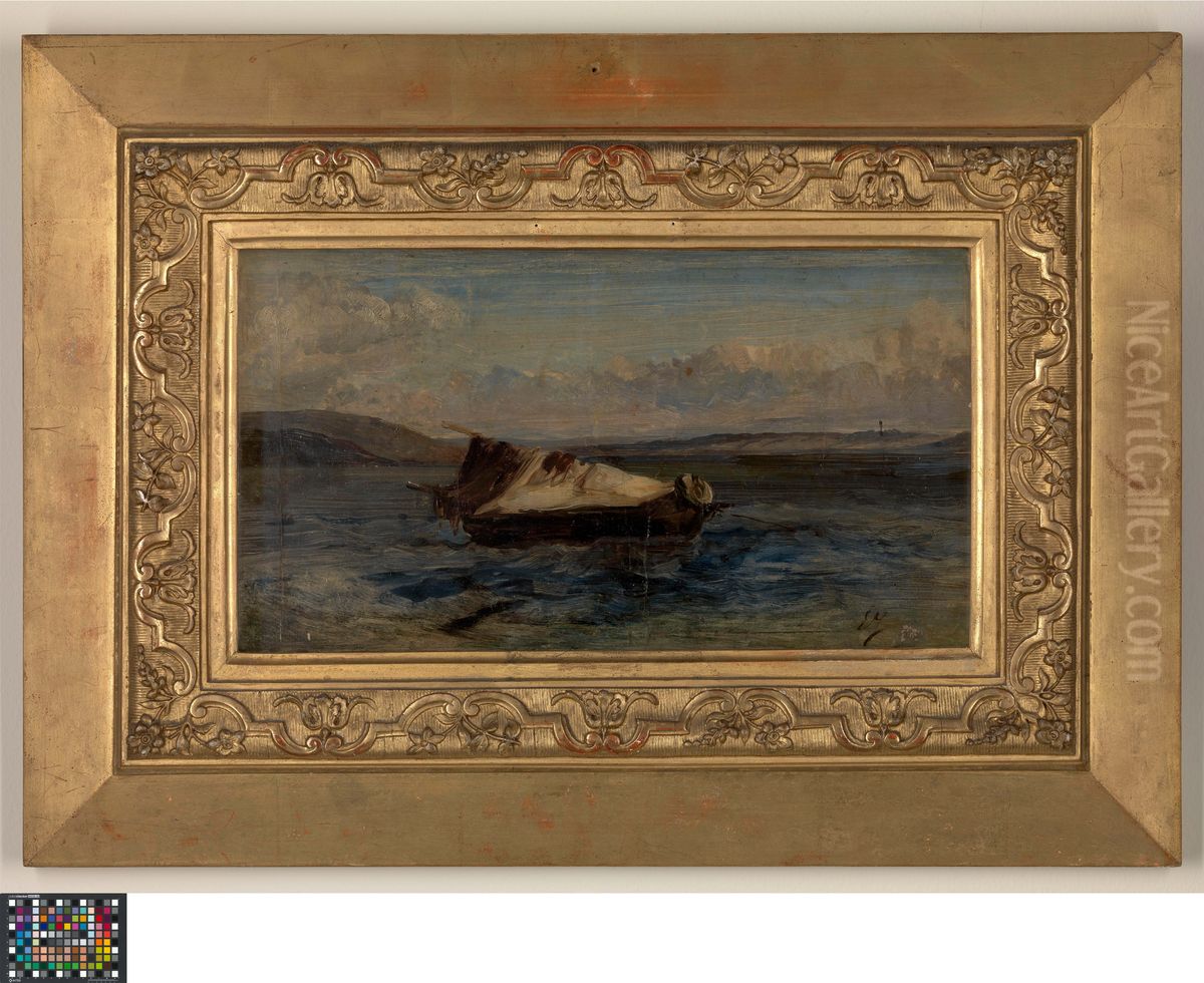 Small Boat Oil Painting by Eugene Isabey
