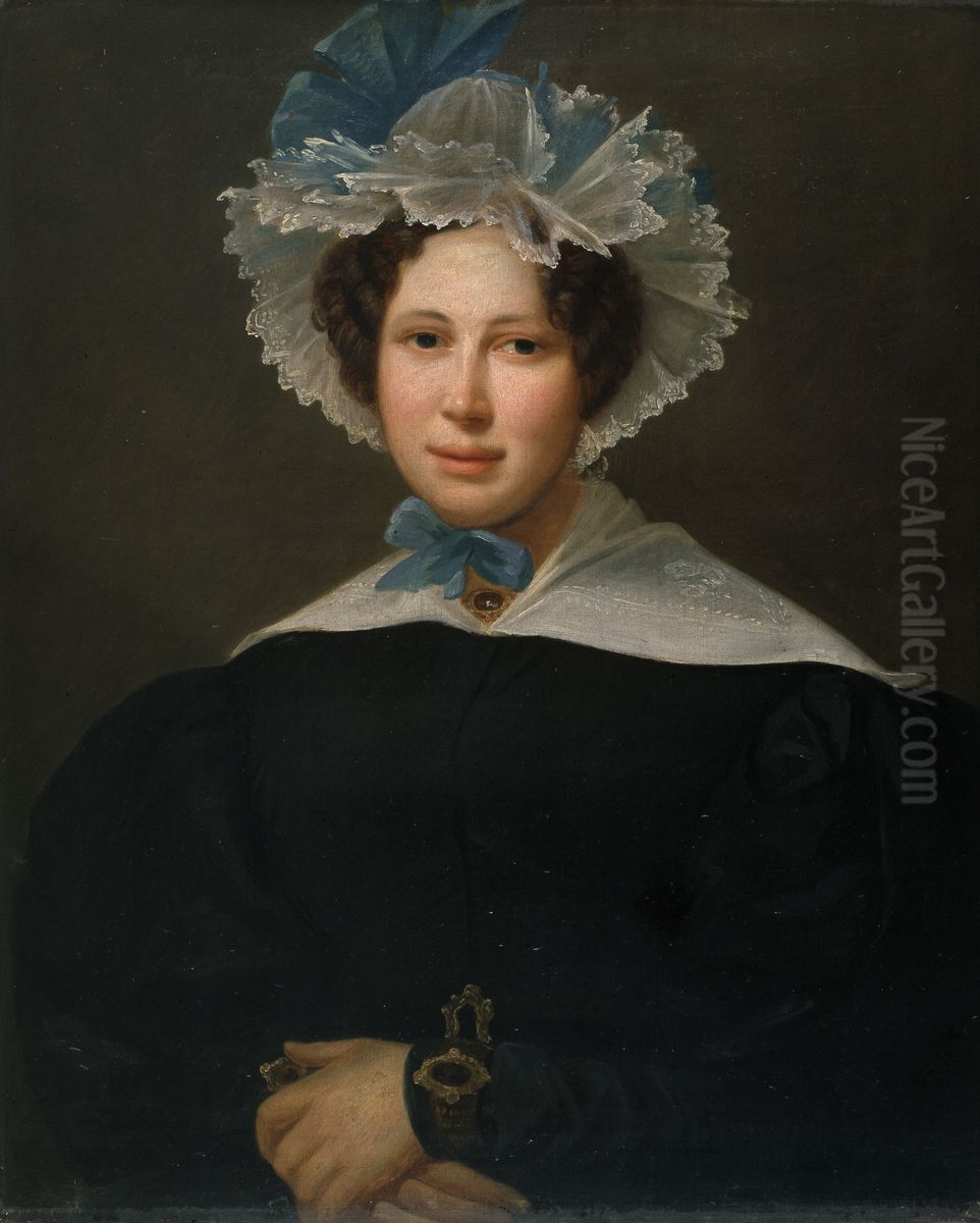 Portrait of Theresia Pinnoy, the Artist's Wife Oil Painting by Jozef Geirnaert