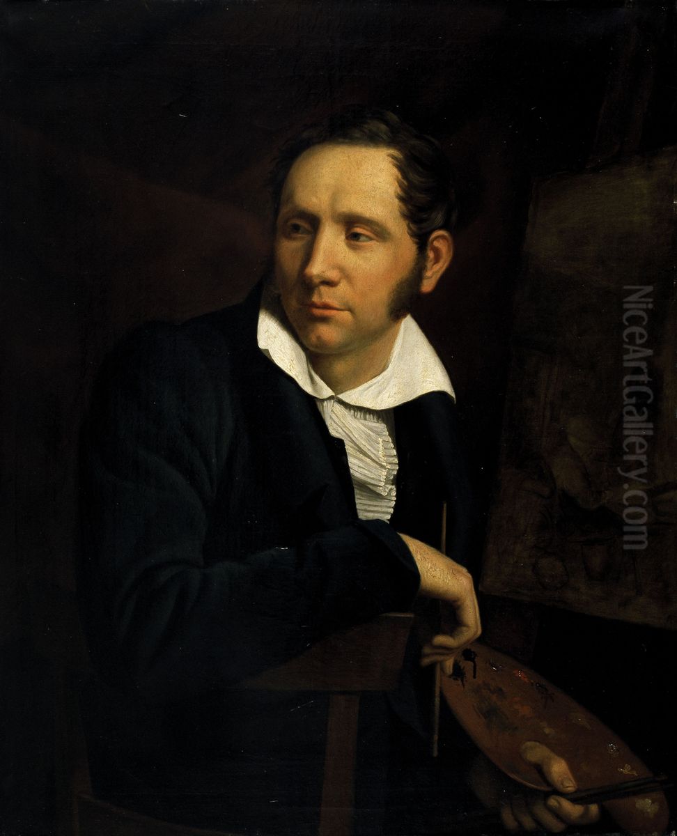 Self-Portrait Oil Painting by Jozef Geirnaert