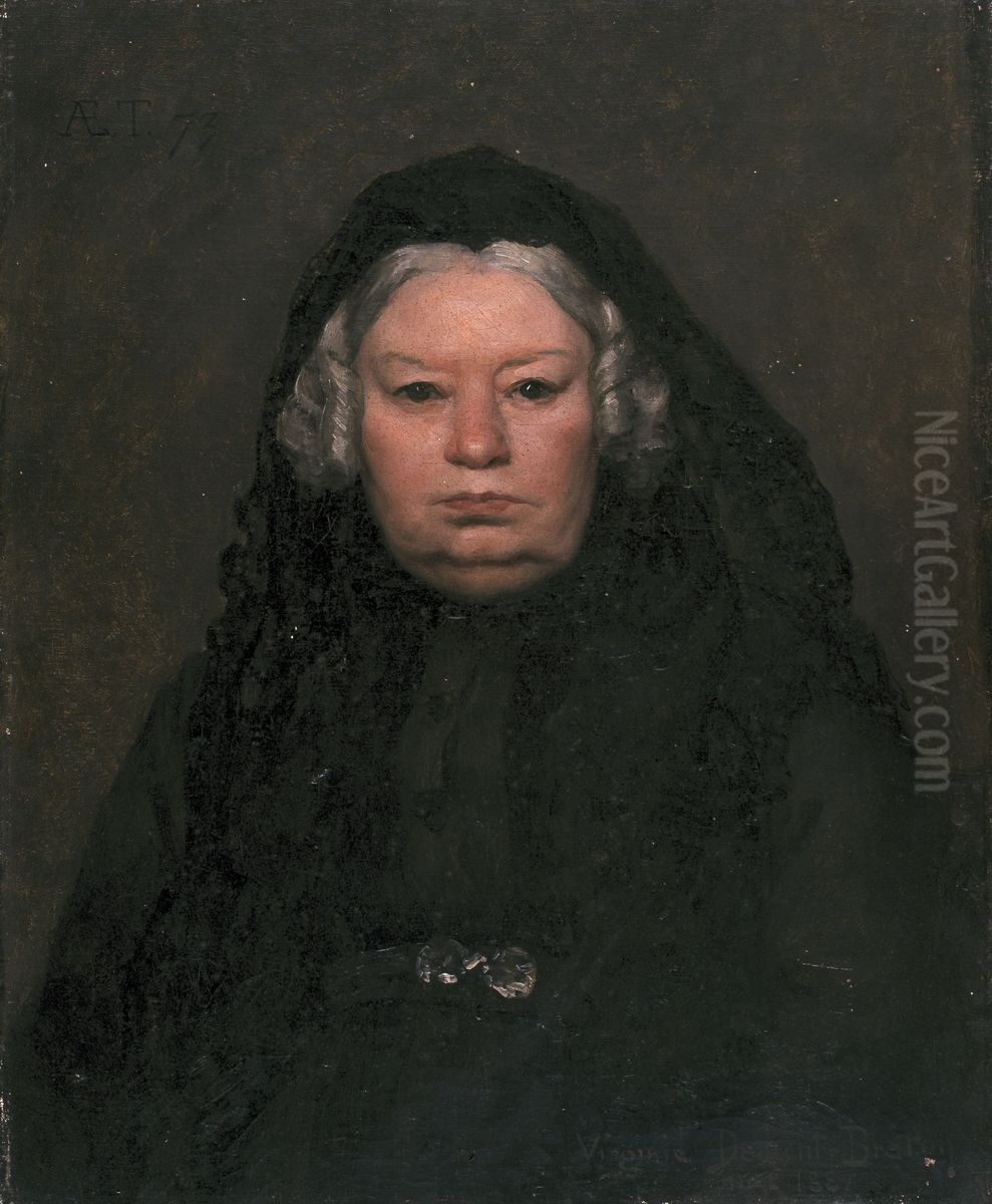 Portrait of Mrs Felix De Vigne Oil Painting by Virginie Demont-Breton