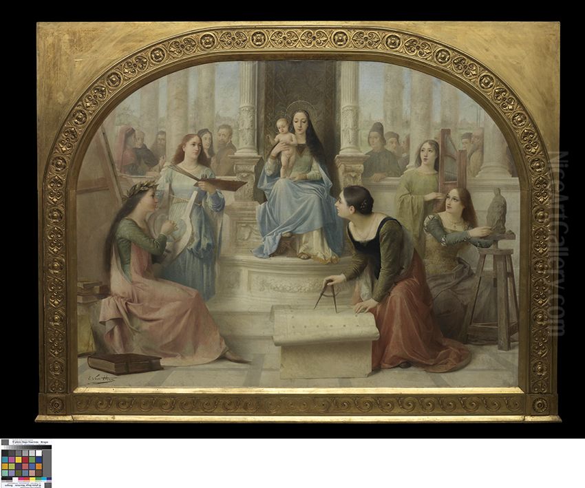 Madonna inspireert de Kunsten Oil Painting by Edmond Van Hove