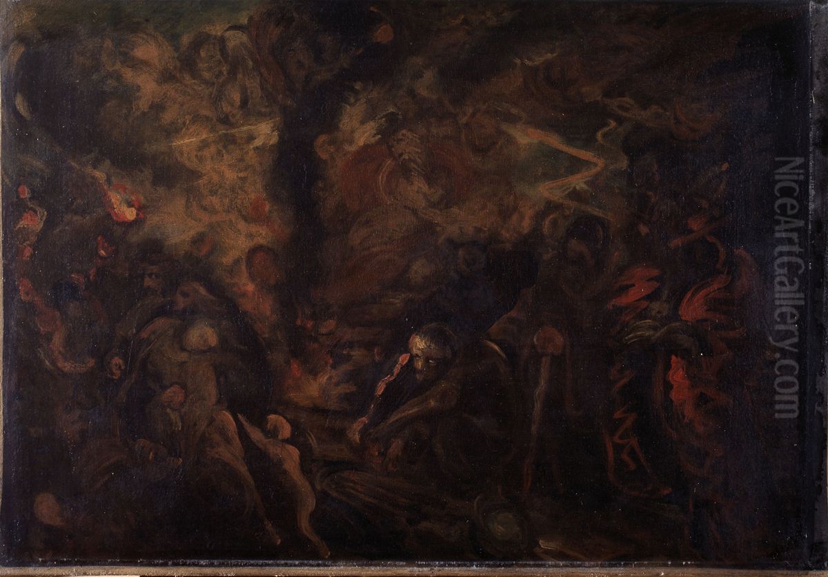 Sketch Oil Painting by Antoine Wiertz