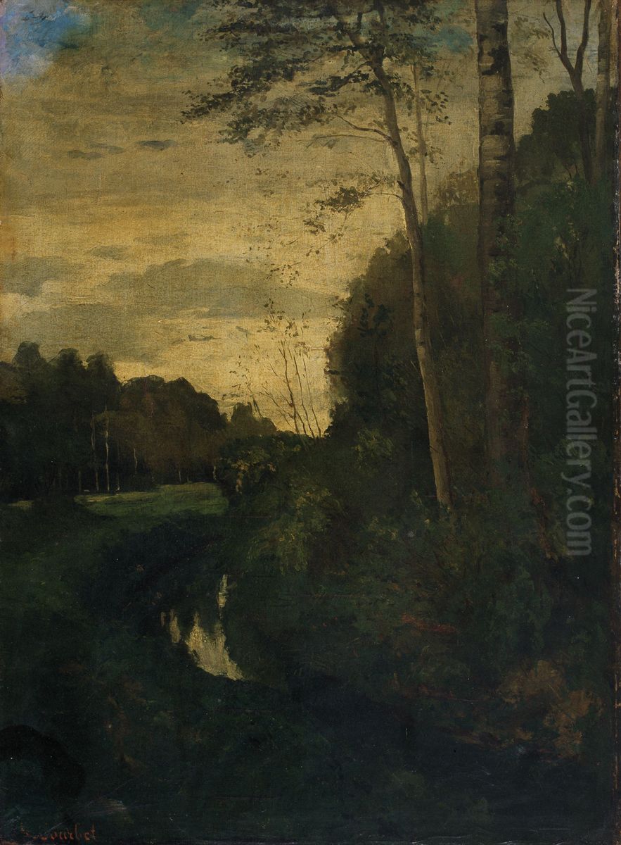 The Little Brook Oil Painting by Gustave Courbet