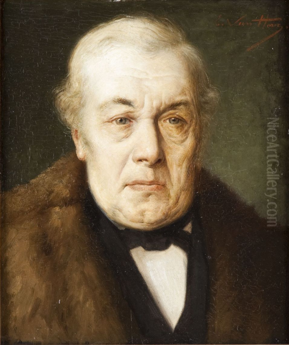 Portrait of Michiel Velle Oil Painting by Edmond Van Hove