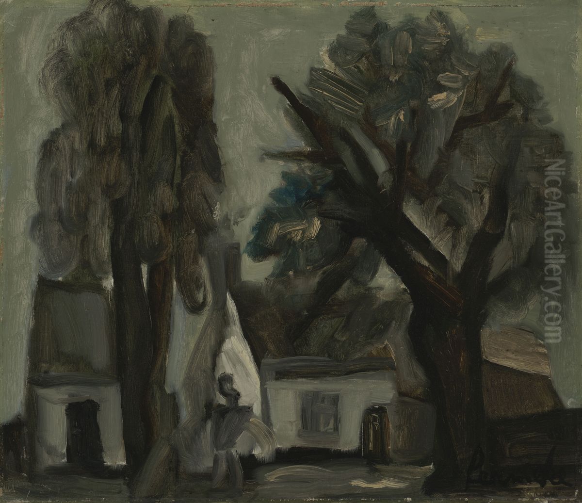 Farmhouse Oil Painting by Constant Permeke