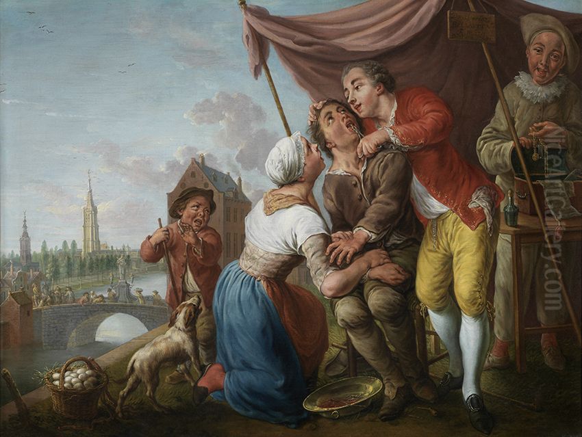 Don Lorenzo Bellavita, famoza dentista Oil Painting by Jan Anton Garemyn