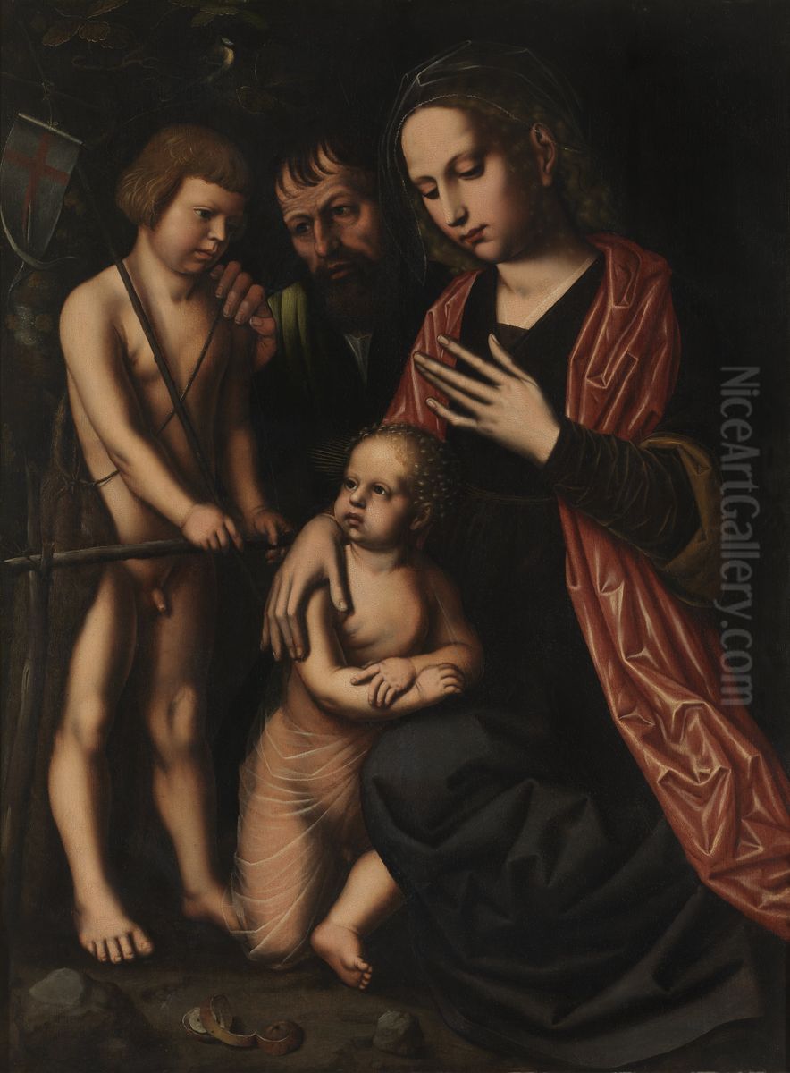 The Holy Family with St. John the Baptist Oil Painting by Ambrosius Benson