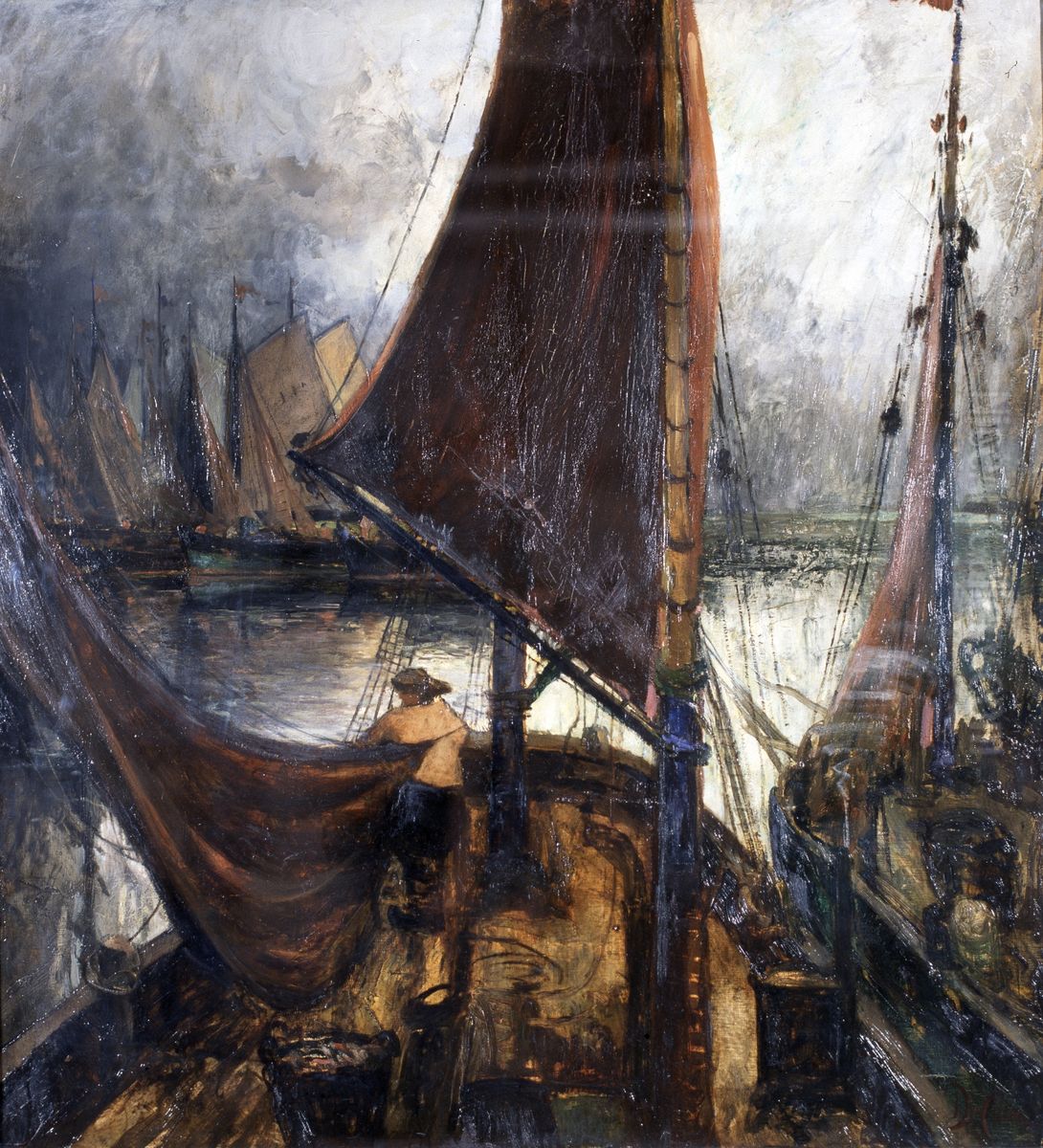 Vissersboten Oil Painting by Jozef De Coene