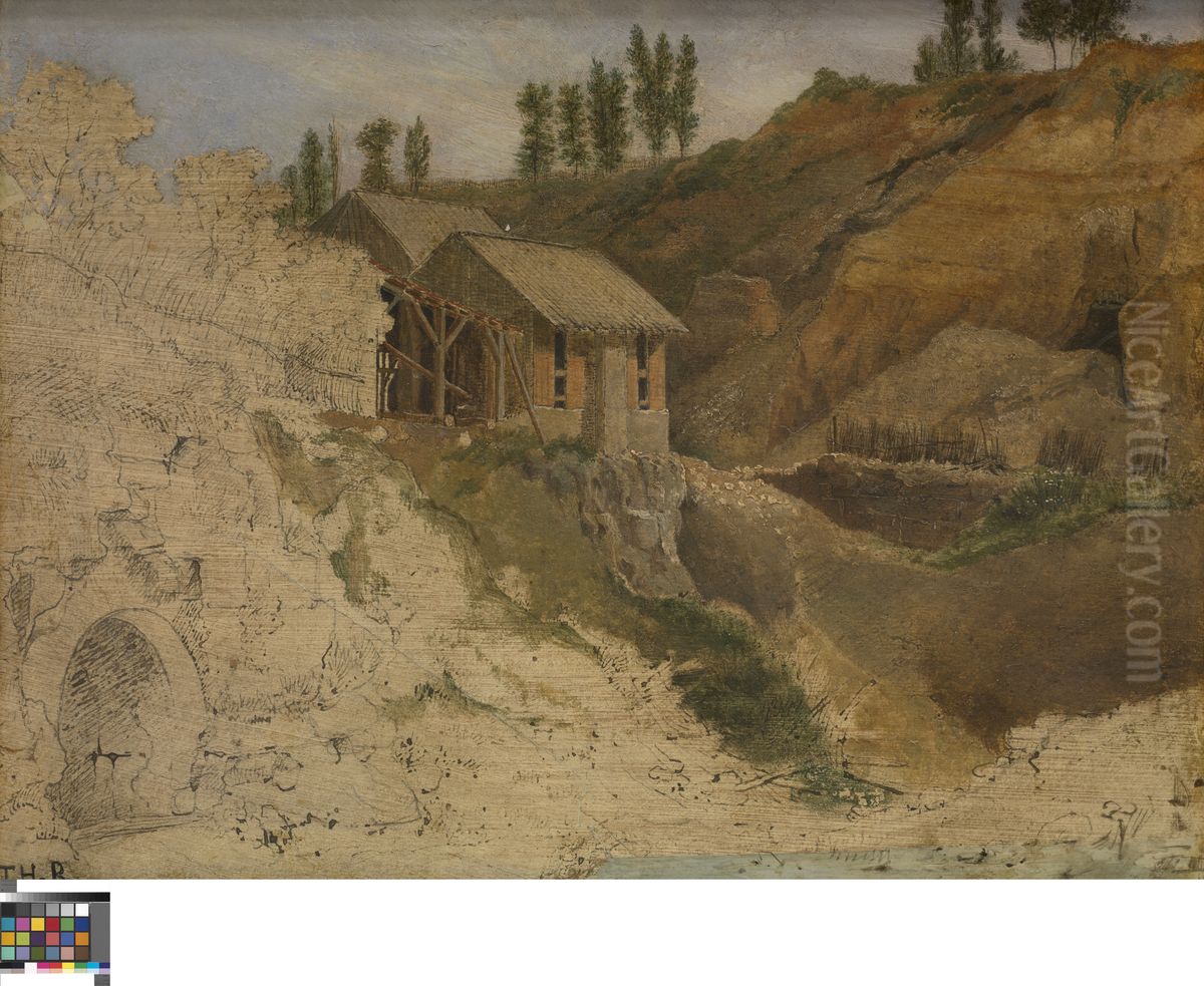 A Quarry Oil Painting by Theodore Rousseau
