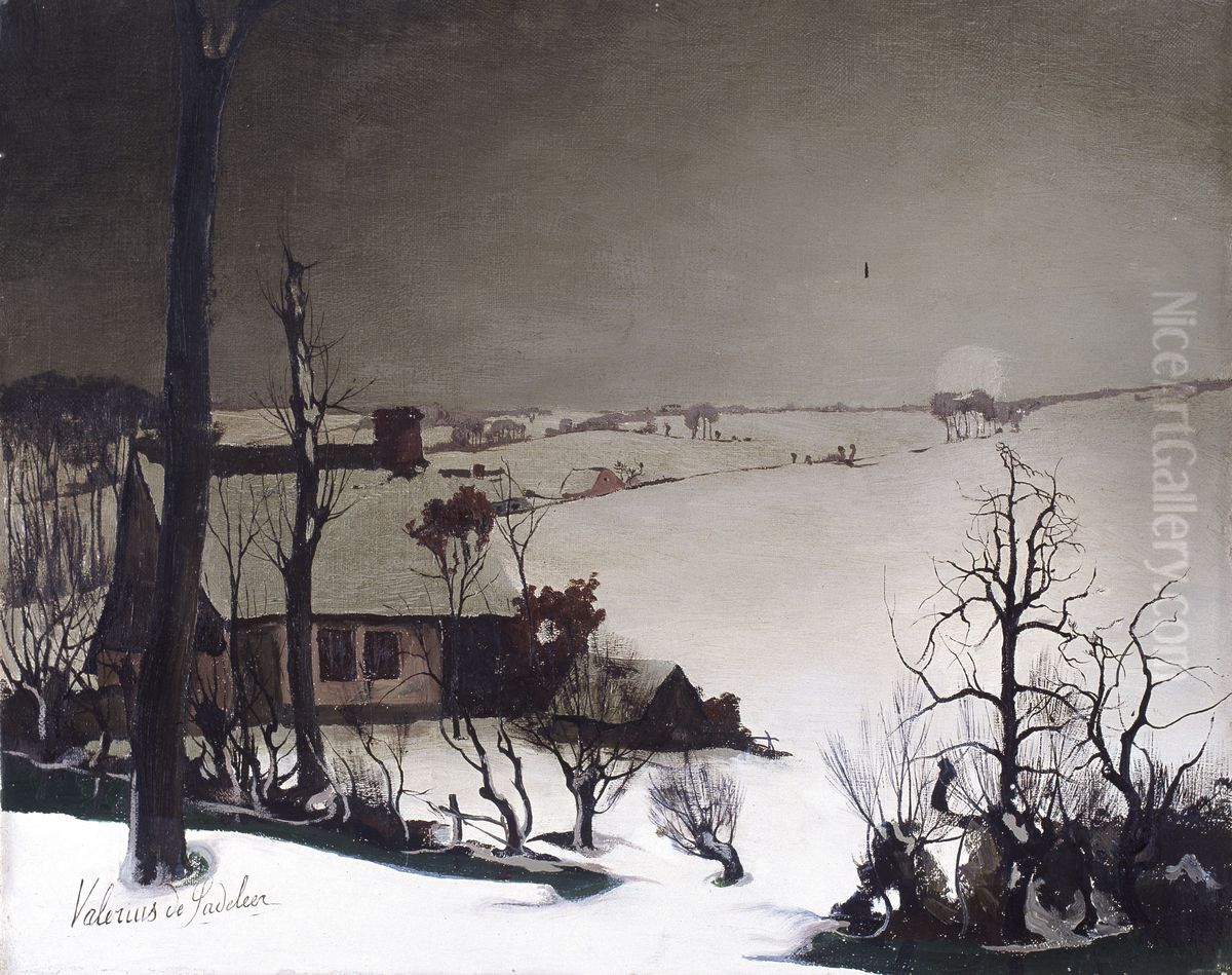 Winter Landscape in the Morning Oil Painting by Valerius De Saedeleer