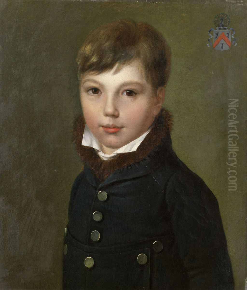 Portrait of Napoleon Lievin Bernard De Pauw, Son of Bernard Paul De Pauw and Sophie Bauwens Oil Painting by Francois Kinson