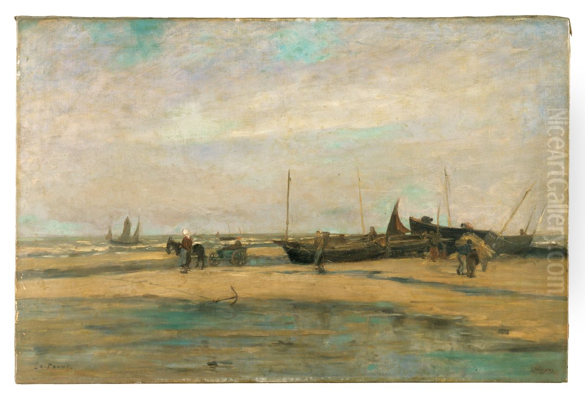 Seascape at De Panne Oil Painting by Louis Artan