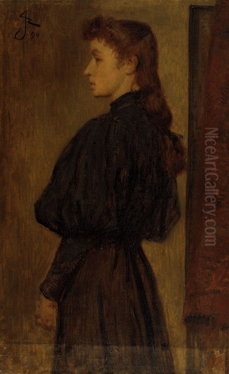 Portrait of a Young Woman Oil Painting by Rene Janssens