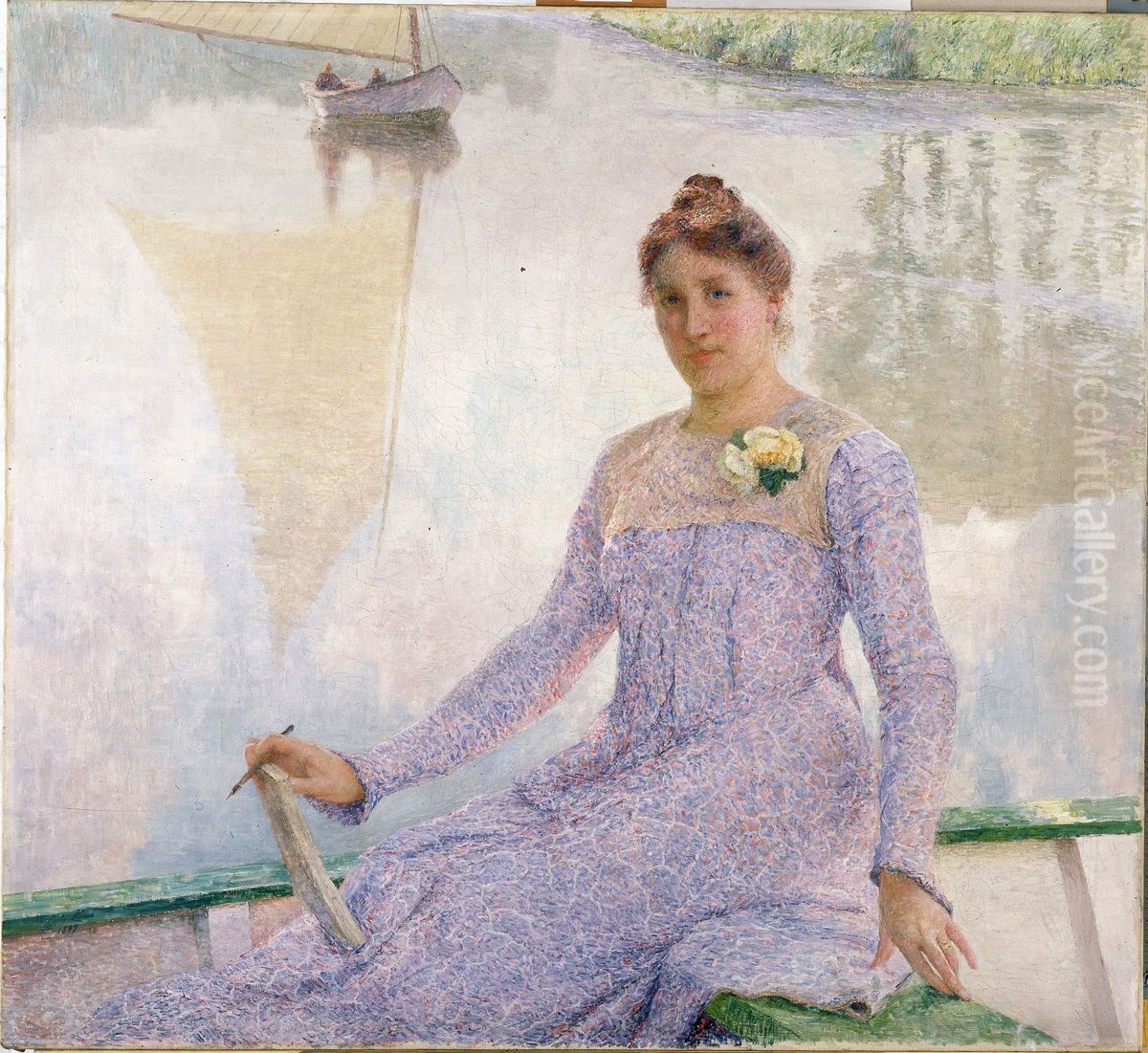Portrait of the Artist Anna De Weert Oil Painting by Emile Claus