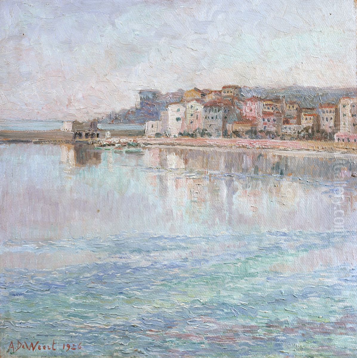 Weerspiegelingen op de zee bij Menton (Cote d'Azur) Oil Painting by Anna de Weert