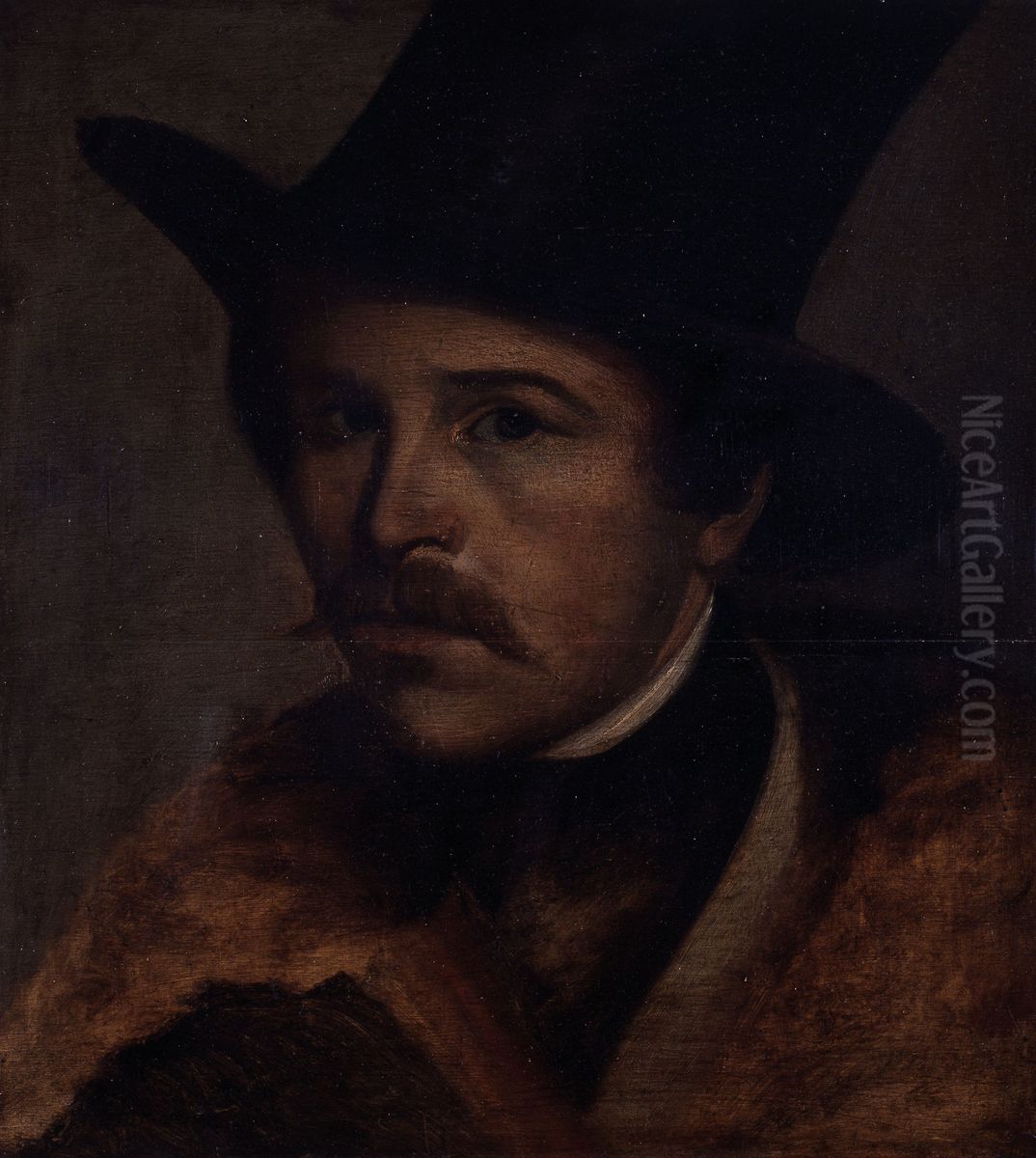 Self-Portrait Oil Painting by Pieter van Hanselaere