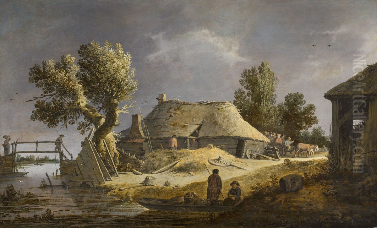 Landscape with a Farmhouse Oil Painting by Pieter de Bloot