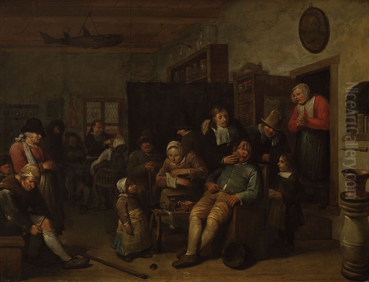 Chirurgeon and Barber Oil Painting by Egbert Van Heemskerck