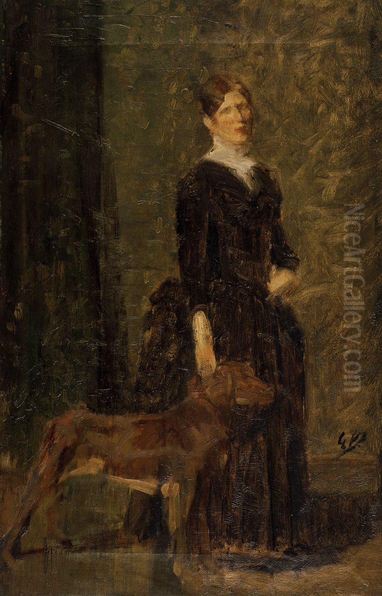 Study for the Portrait of Marie De Coster, the Artist's Wife Oil Painting by Gustaaf Vanaise