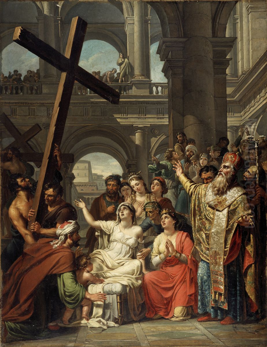 The Discovery of the Holy Cross Oil Painting by Joseph Paelinck