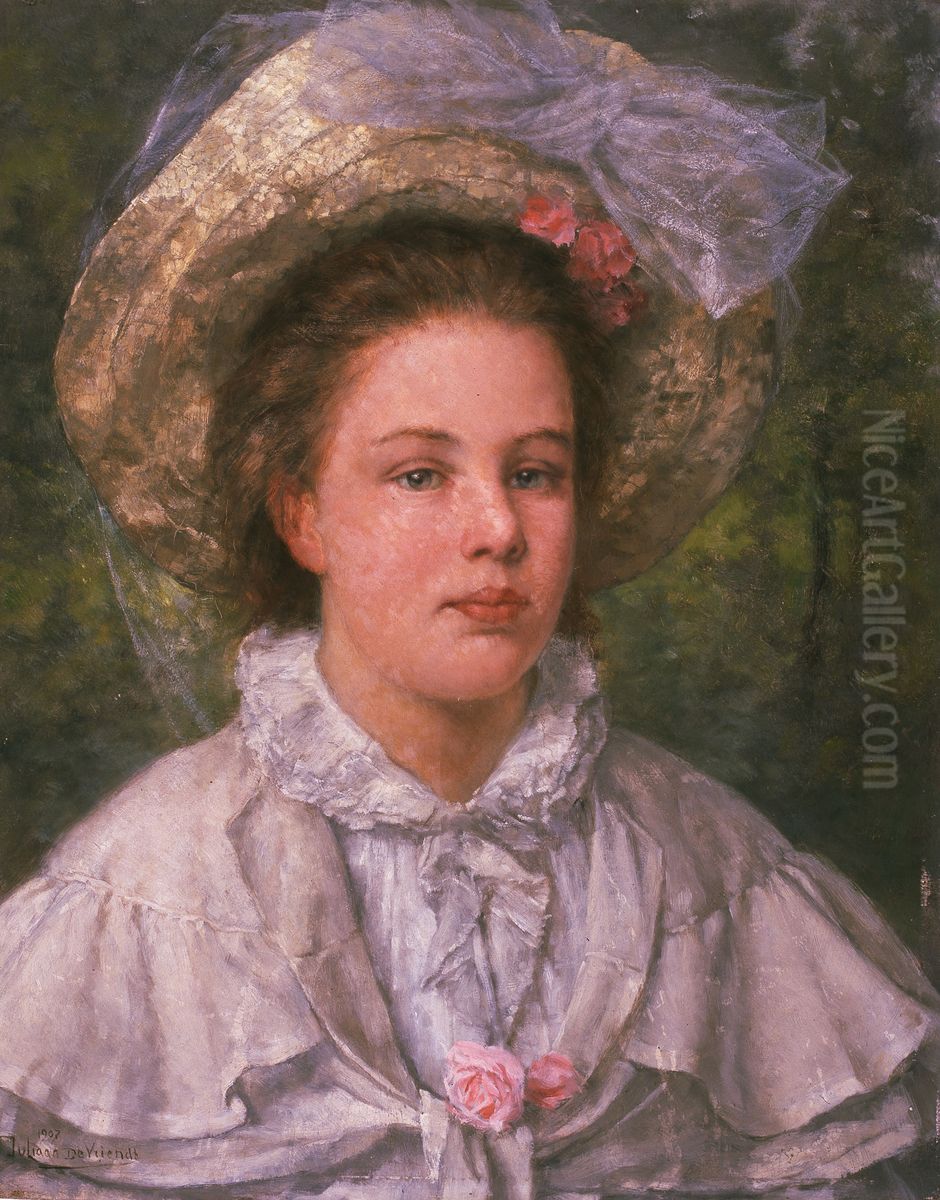 Portrait of Valentine Honlet Oil Painting by Juliaan de Vriendt