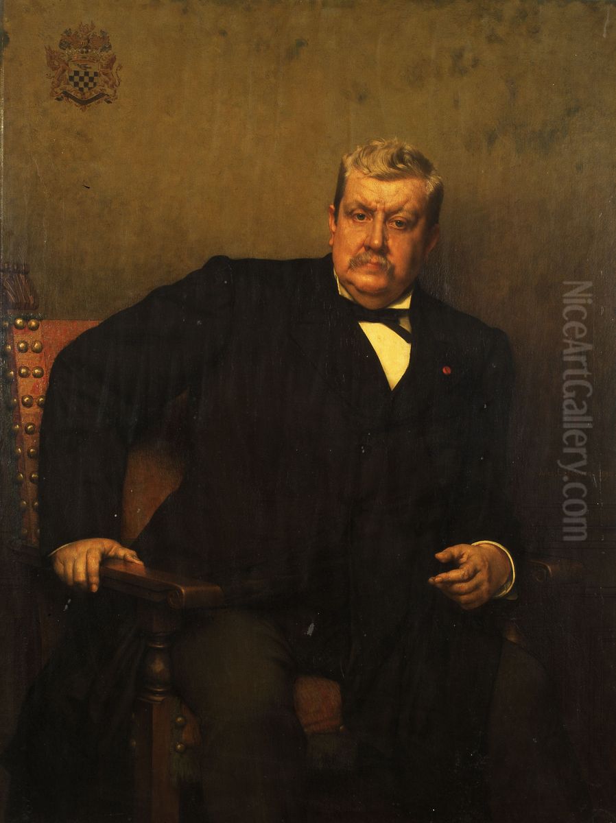 Portrait of Count Oswald de Kerchove de Denterghem Oil Painting by Jules Lefebvre