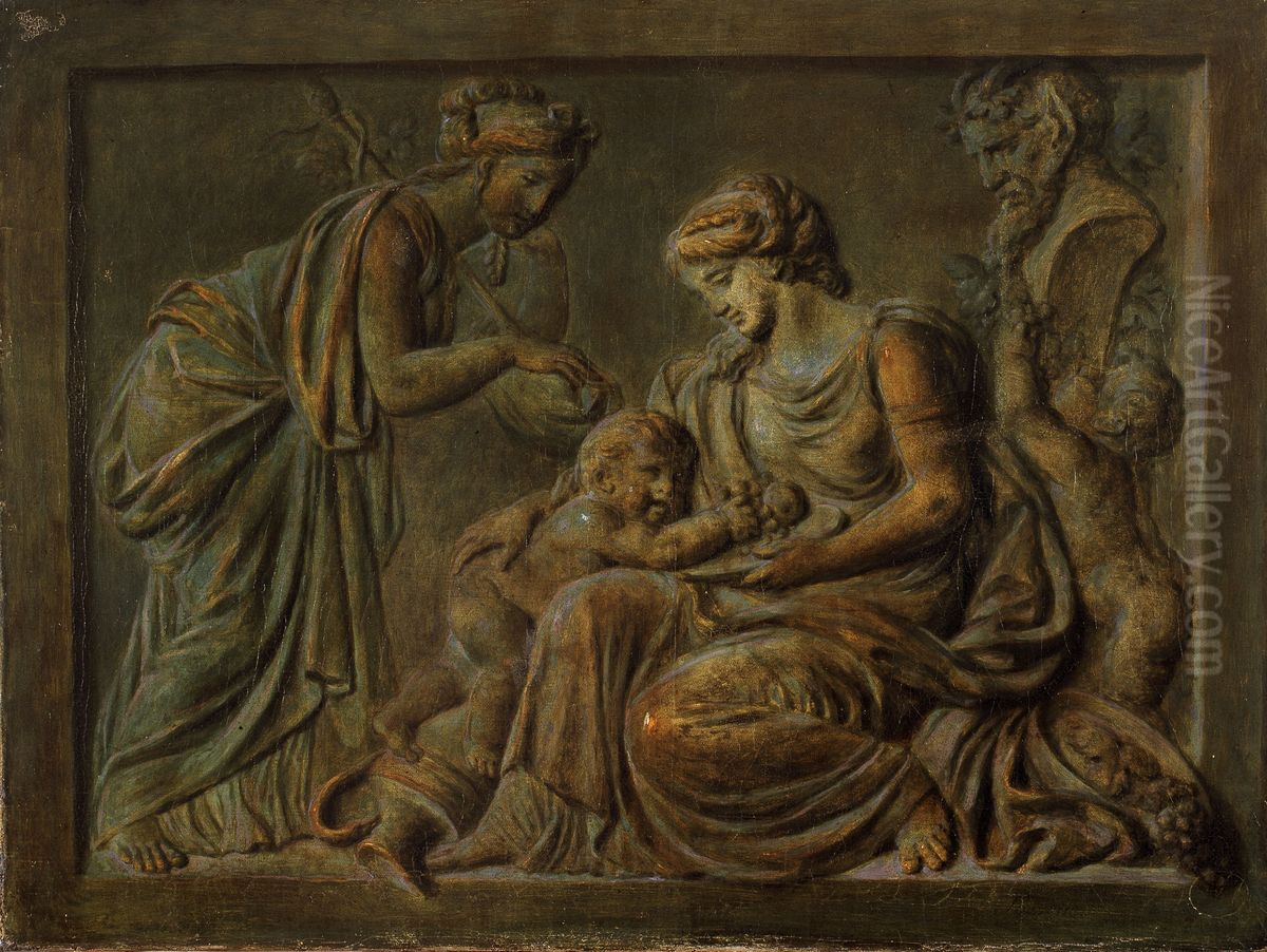 The Offering to Pan Oil Painting by Piat Joseph Sauvage