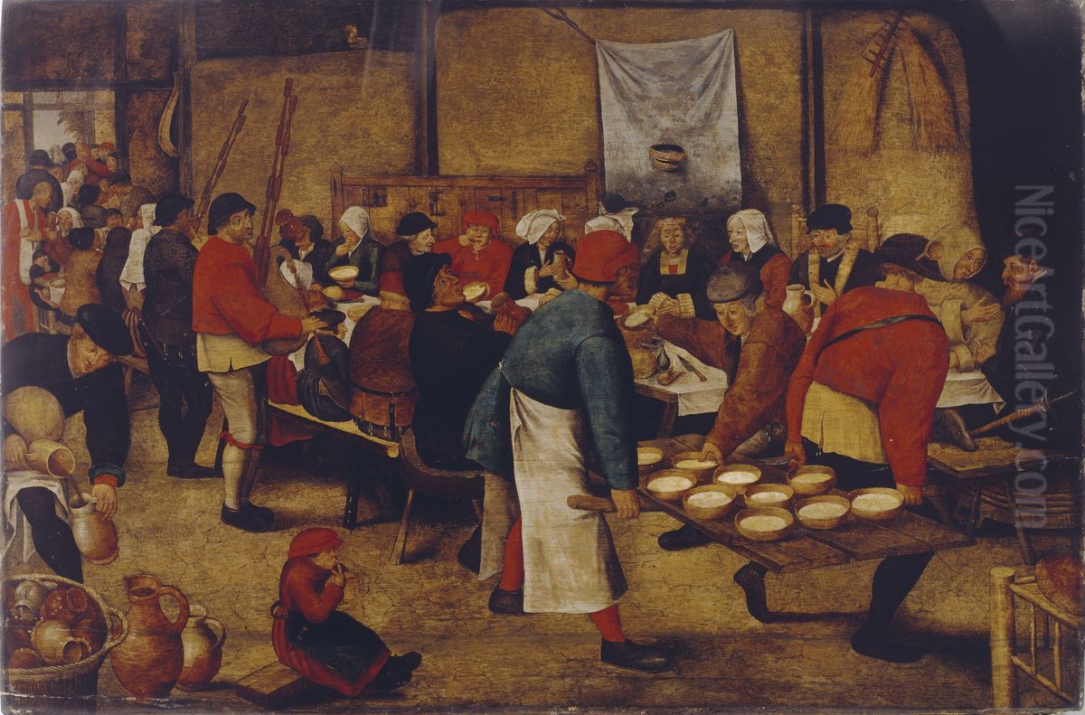 Bruiloftsmaal in de schuur Oil Painting by Pieter Brueghel the Younger