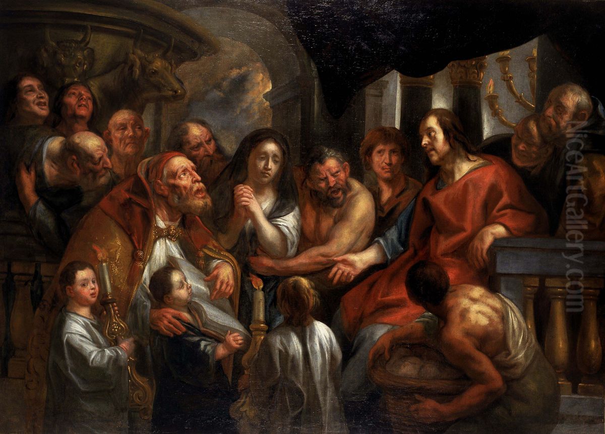 Christ and the Adulteress Oil Painting by Jacob Jordaens