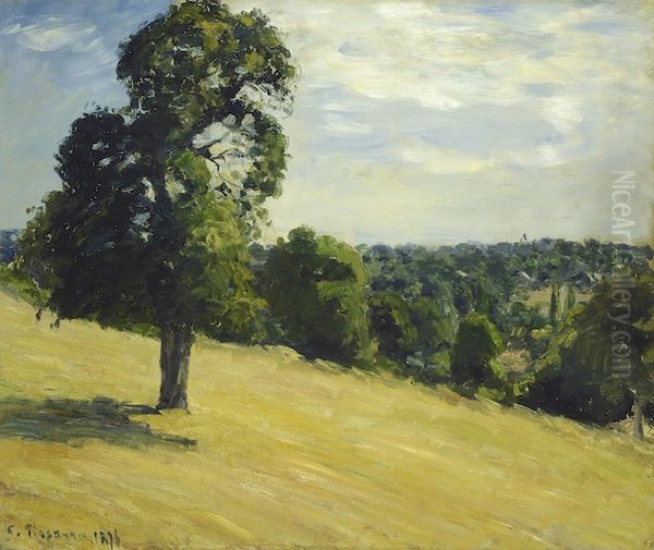 The Big Pear Tree at Montfoucault Oil Painting by Camille Pissarro