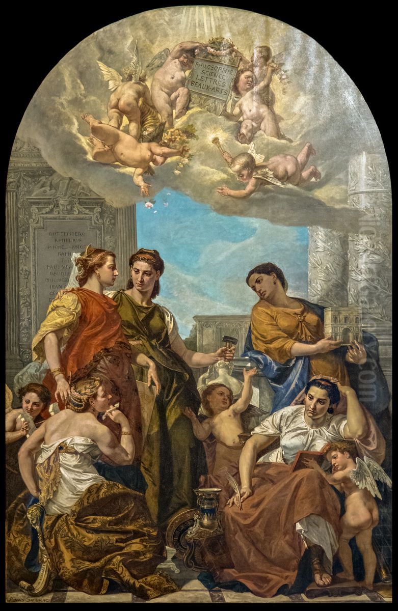 The renaissance of arts and lettersFrancais:La renaissance des arts et des lettresItaliano:La rinascita delle arti e delle lettere Oil Painting by Henri Sieurac