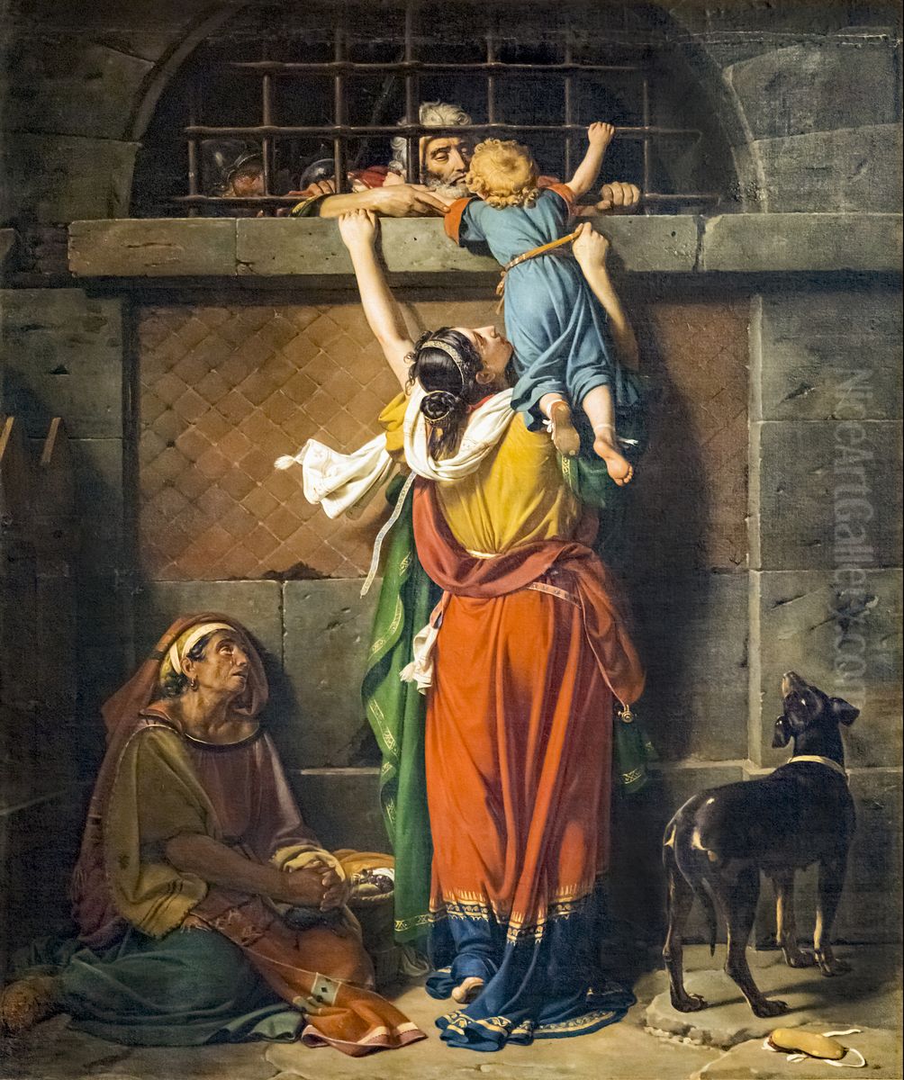 Farewell of ConsulBoetiusto his familyFrancais:Les adieux duconsul Boetiusa sa familleItaliano:Addio delConsole Boezioalla sua famiglia Oil Painting by Jean Victor Schnetz