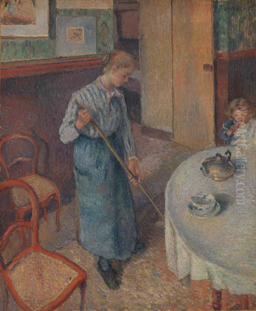 The Little Country Maid Oil Painting by Camille Pissarro