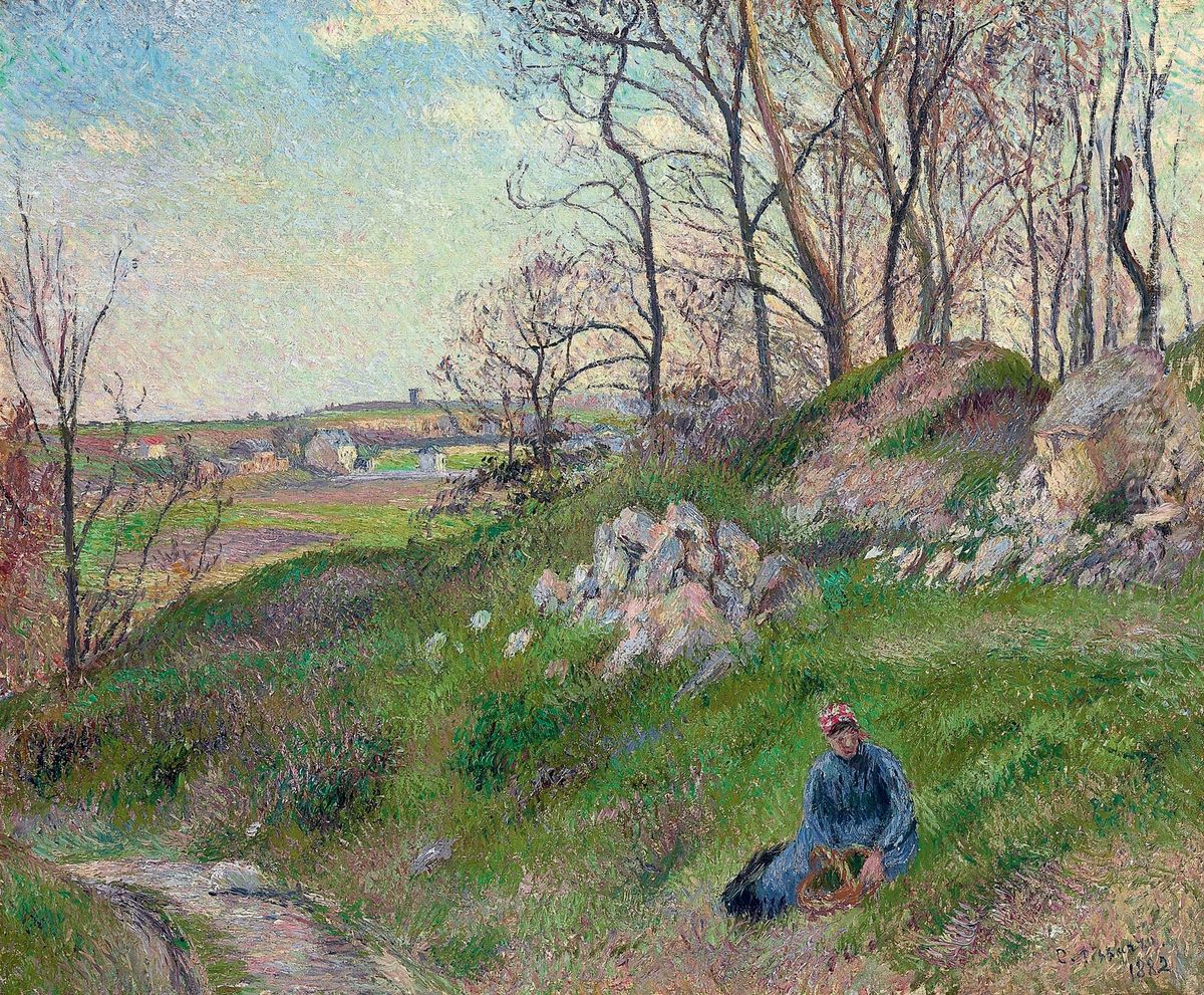 The Quarries at Le Chou, Pontoise Oil Painting by Camille Pissarro