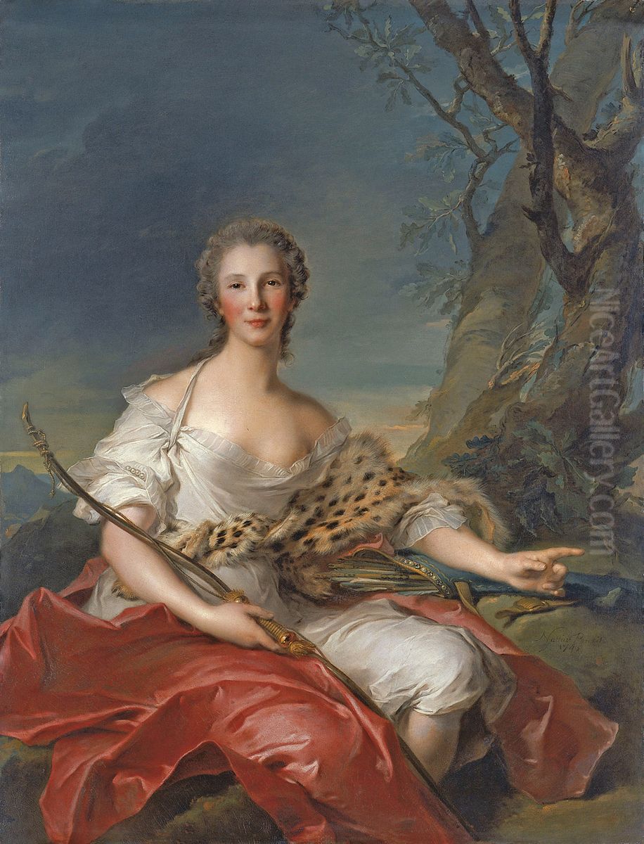 Portret madam Bure v obraze Diany Oil Painting by Jean-Marc Nattier