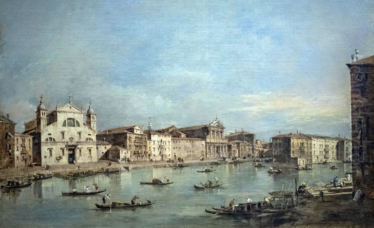The Grand Canal with Santa Lucia and Santa Maria di NazarethFrancais:Le Grand Canal avec Santa Lucia et Santa Maria di NazarethItaliano:Il Canal Grande con Santa Lucia e Santa Maria di Nazareth Oil Painting by Francesco Guardi