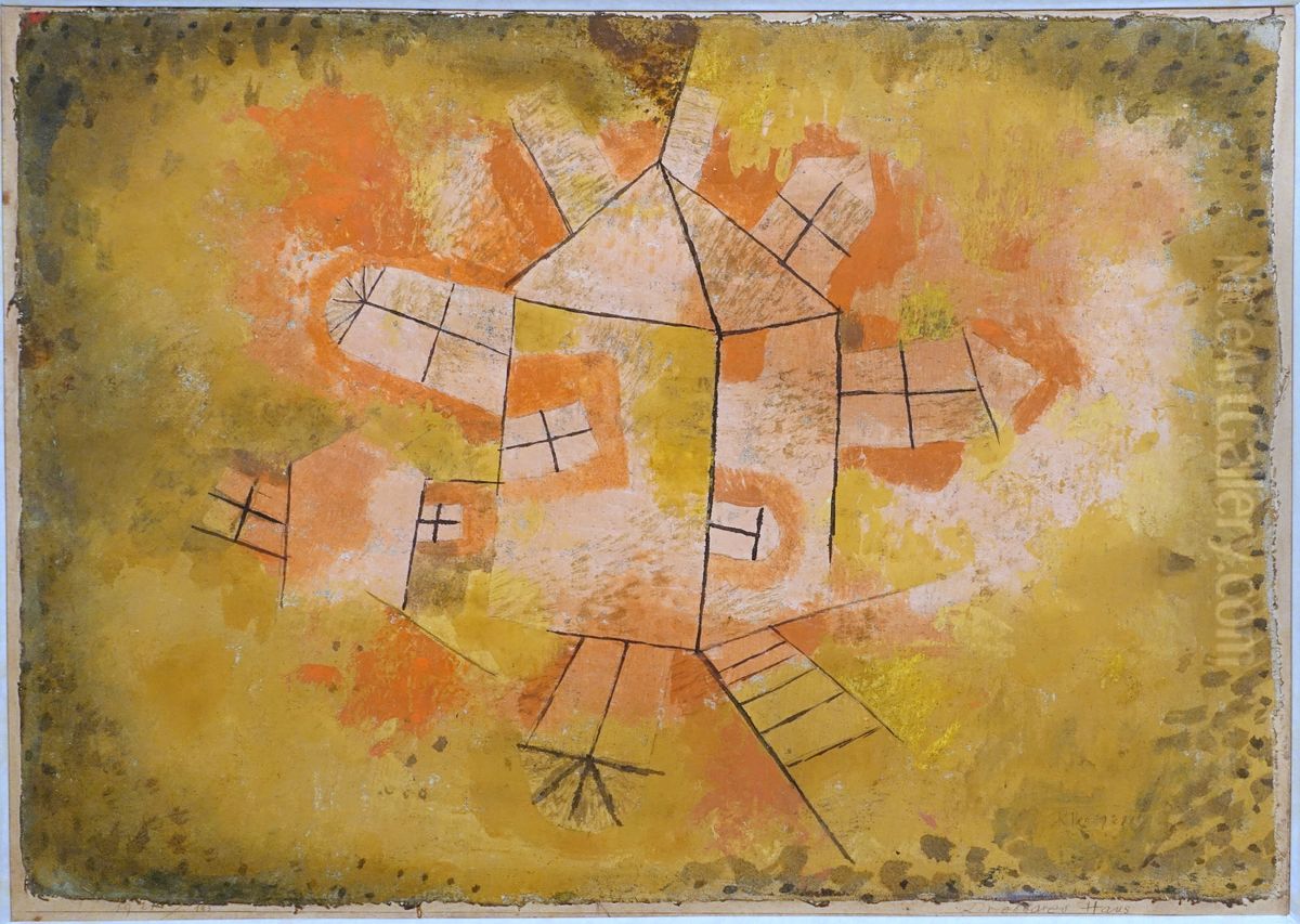 Revolving House Oil Painting by Paul Klee