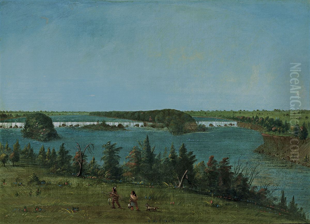 The Falls of Saint Anthony Oil Painting by George Catlin