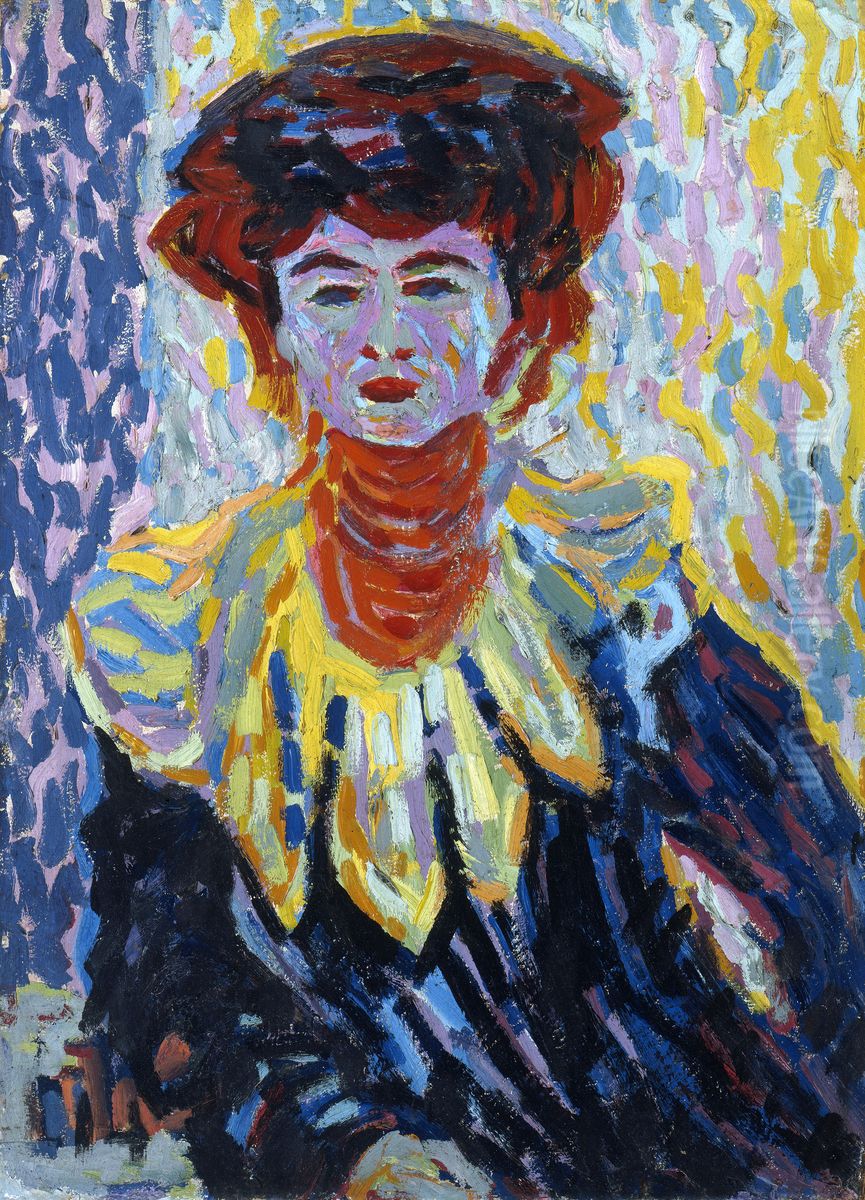 Doris con cuello alto Oil Painting by Ernst Ludwig Kirchner