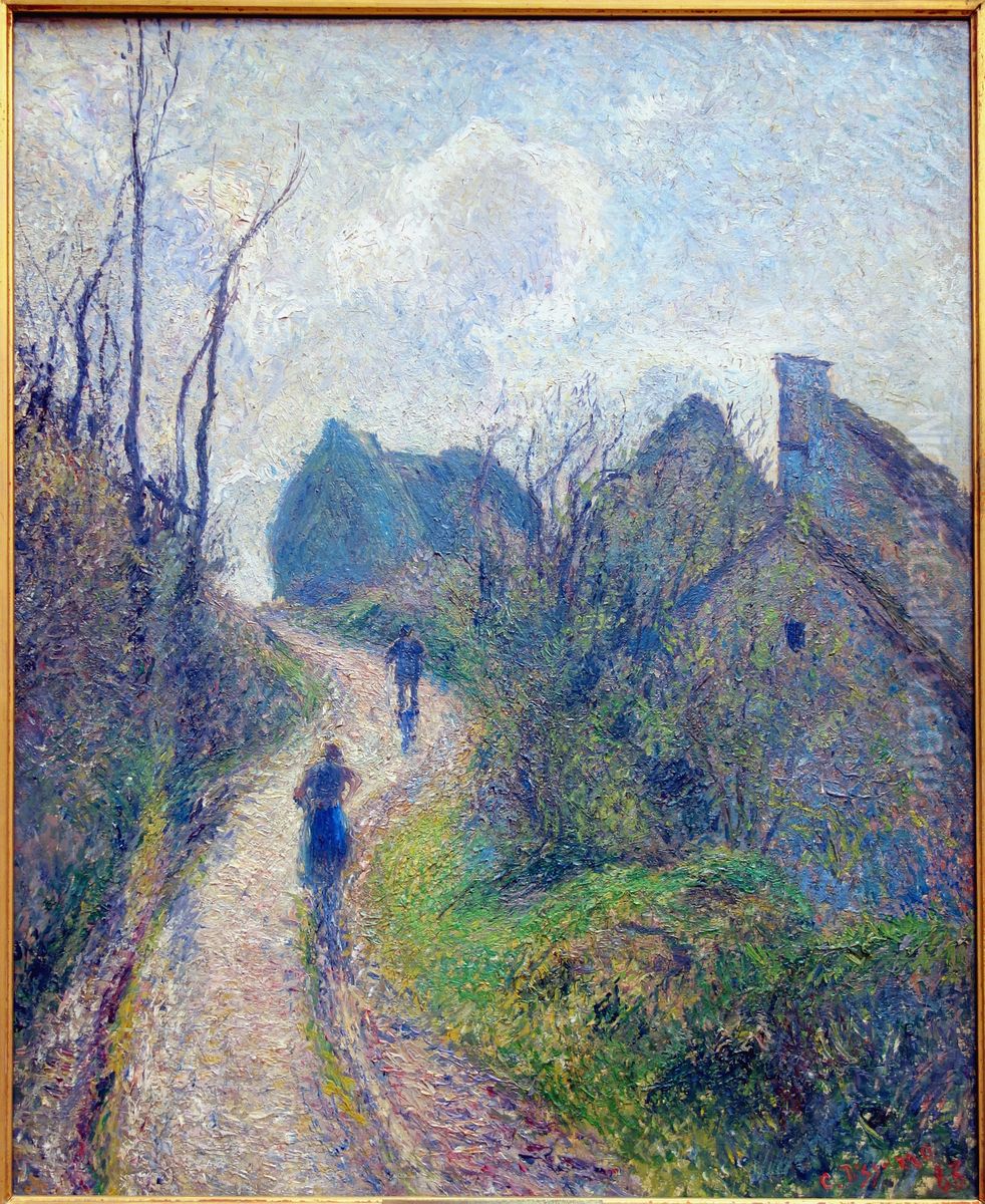 Sente de la Raviniere a Osny Oil Painting by Camille Pissarro