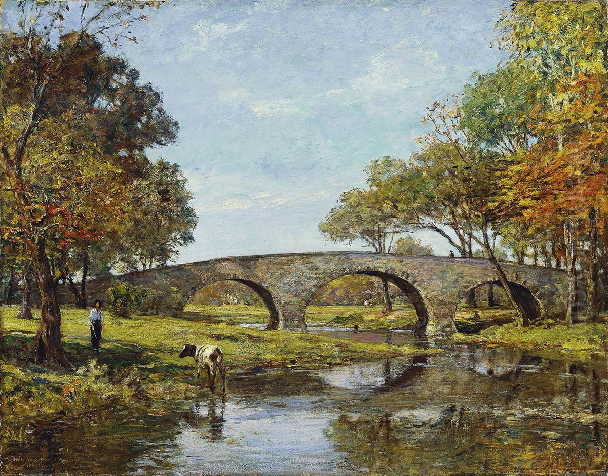 The Old Bridge Oil Painting by Theodore Robinson