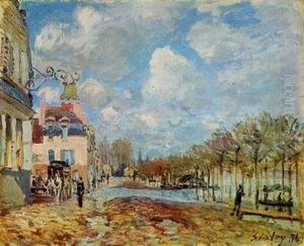 Flood at Port-Marly Oil Painting by Alfred Sisley