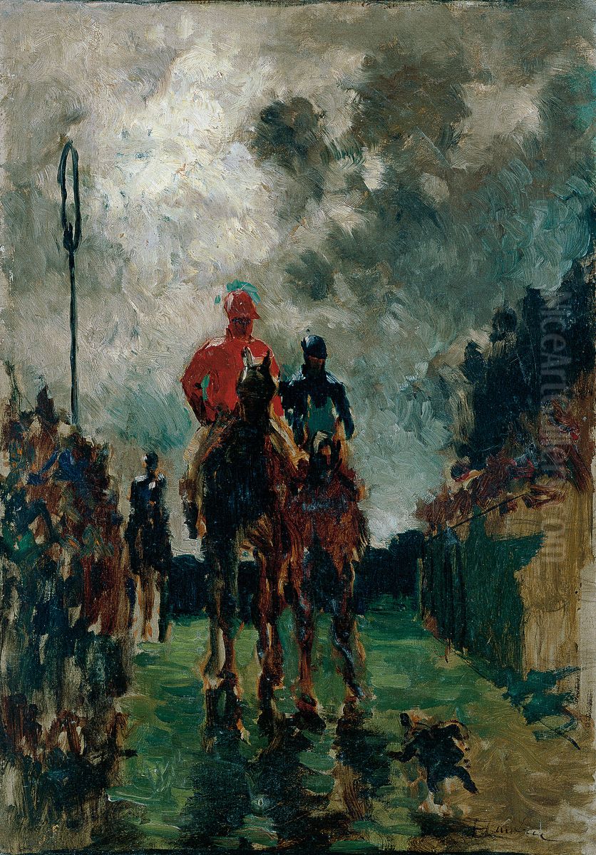 The Jockeys Oil Painting by Henri De Toulouse-Lautrec
