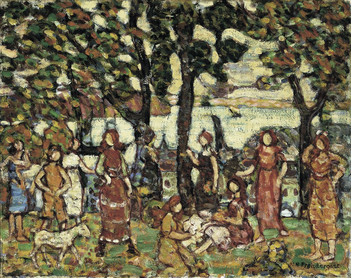 Otono Oil Painting by Maurice Prendergast