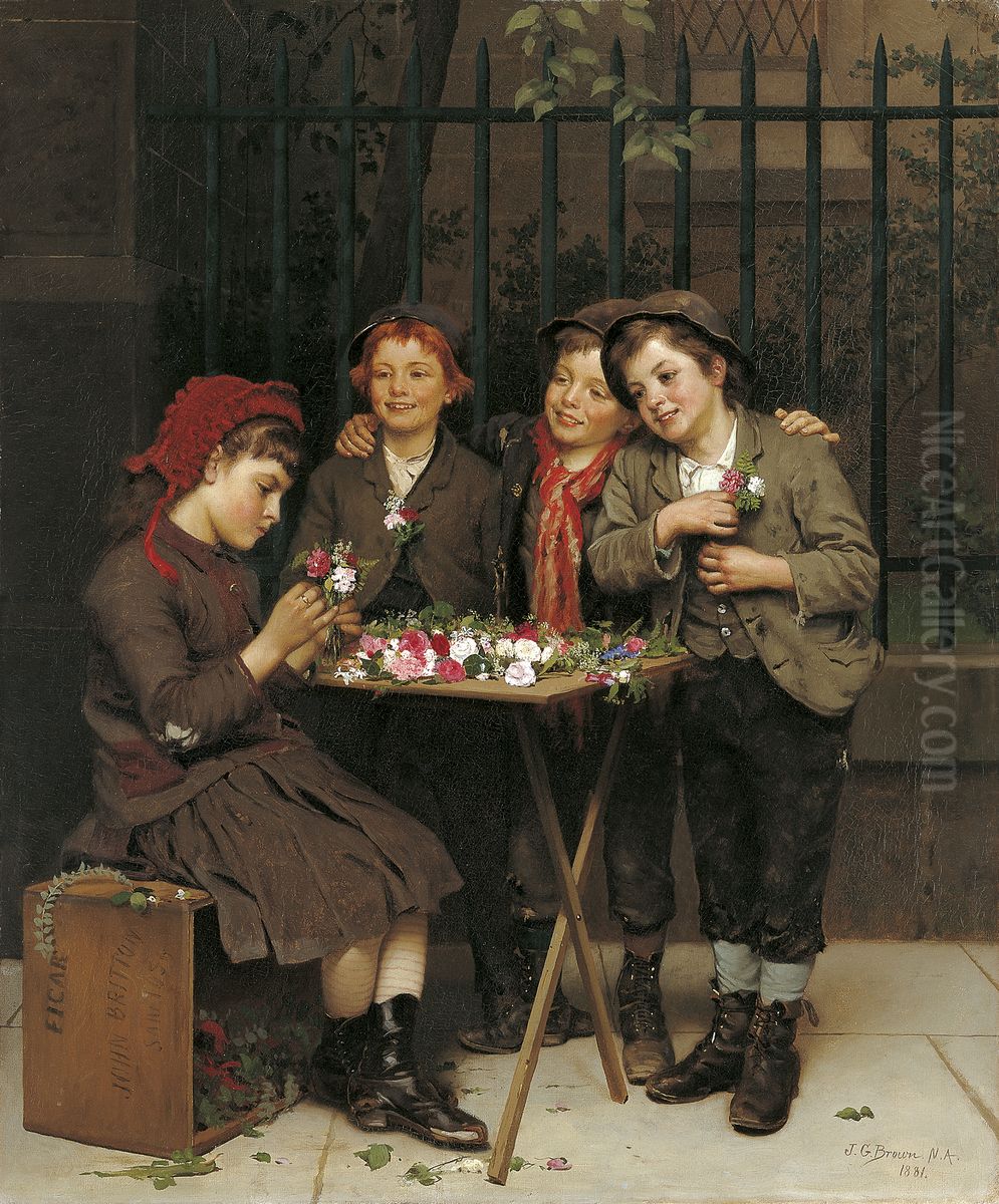 Una clientela dura Oil Painting by John George Brown