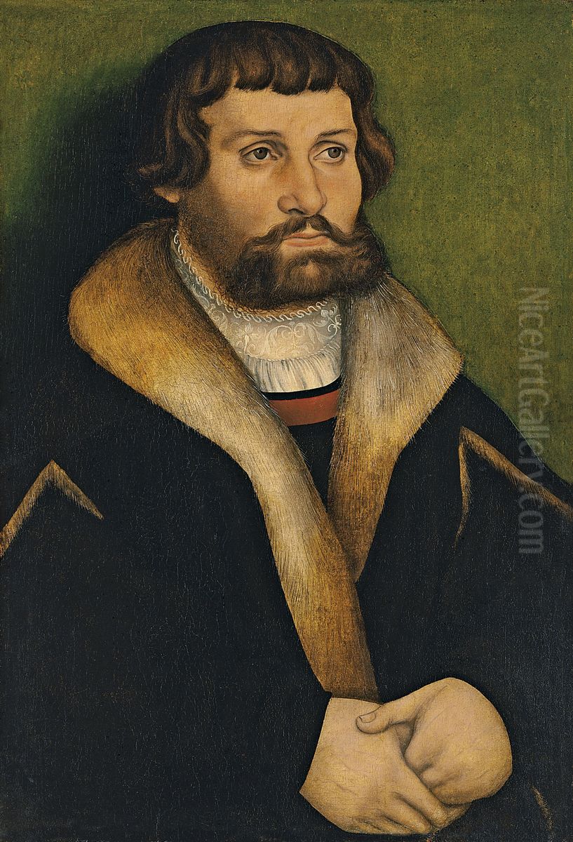 Bildnis eines bartigen Mannes Oil Painting by Hans Cranach