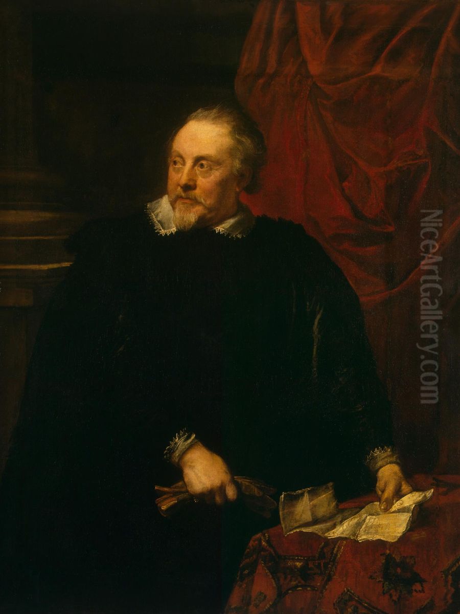Portrait of a Man (Portrait of Mark-Antoine Lumagne ? ) Oil Painting by Sir Anthony Van Dyck