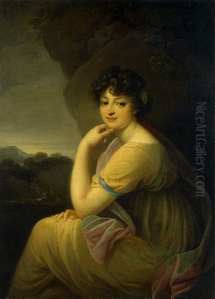 Portrait of Jekaterina Bakunina (1777-1846) Oil Painting by Josef Grassi