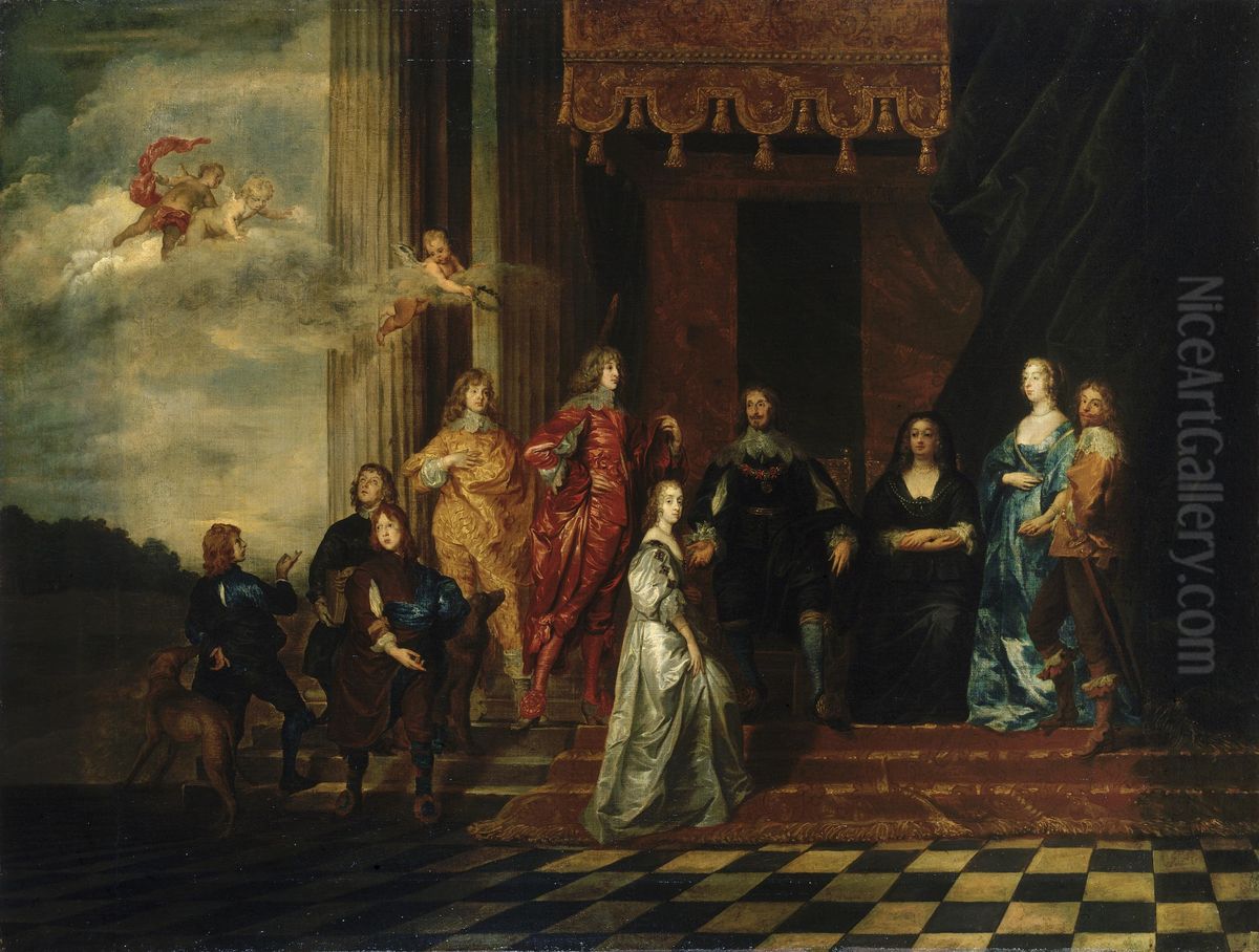 Portrait of the Earl of Pembroke with His Family (copy) Oil Painting by Sir Anthony Van Dyck