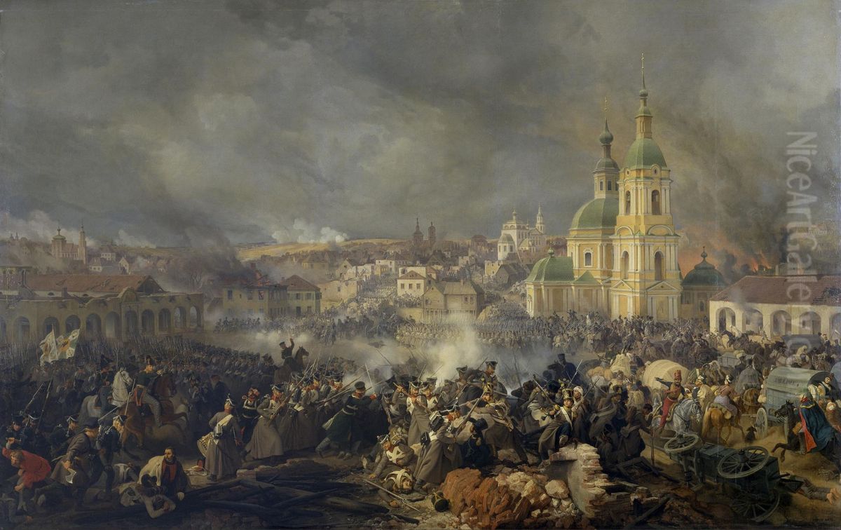 Battle of Viazma on 22 October (3 November) 1812 Oil Painting by Peter von Hess